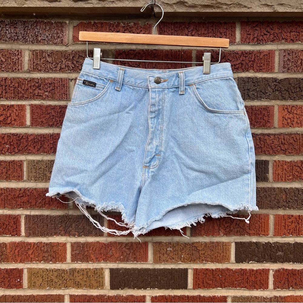 Wrangler Light Blue Cut Off High Waisted Jean Shorts